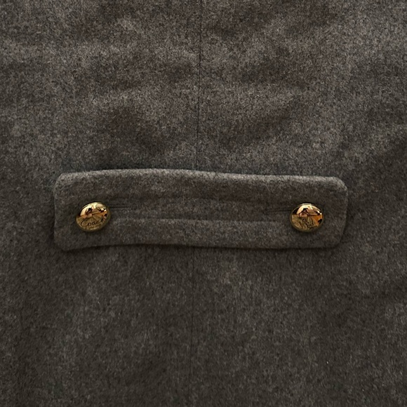 Size XSmall double breasted Coach Heather Gray Wool Pea Coat With gold buttons. - Picture 14 of 15